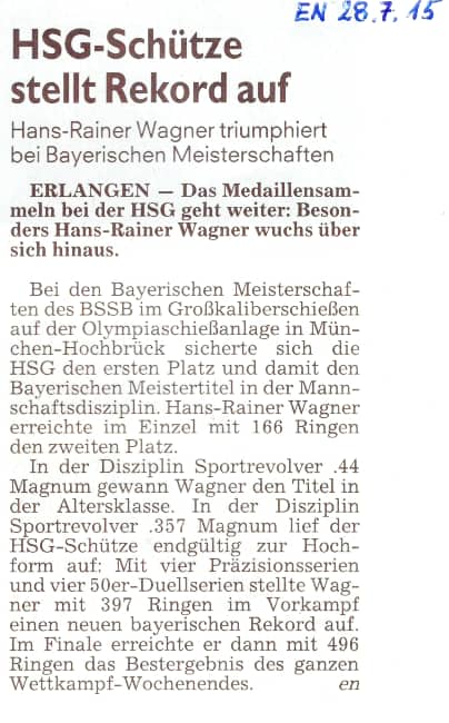 Triumph Hans-Rainer Wagner bei Bayerischen Meisterschaften 2015